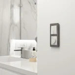 Выключатель двухклавишный проходной с подсветкой (белый матовый) Werkel W1122161 (a062402)