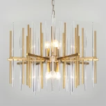 Умная подвесная люстра Wi-Fi Bogate's Allure 356/6 латунь (220V, управление смартфоном, голосовое управление, умный дом - Minimir Home, Алиса, Маруся, Салют, на цепи, круглые)