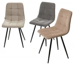 Стул UNO 25 СВЕТЛО-СЕРЫЙ #26, велюр / ЧЕРНЫЙ