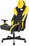 Кресло игровое Knight Thunder 5X черный/желтый эко.кожа крестов. металл