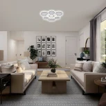 Потолочная люстра светодиодная Escada Dune 10277/6LED 80Вт, с ПДУ, металл/акрил, белый/чёрный (регулировка яркости, 220V)