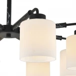 Потолочная люстра на штанге Escada Lord 2133/8P 8x60Вт E27, металл/стекло, чёрный мрамор/белый (220V)