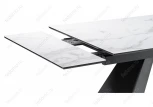 Стеклянный стол Woodville Торвальд белый мрамор / черный 474324