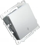 Переключатель одноклавишный (серебро) Stekker Катрин 39576