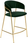 Стул полубарный Turin зеленый с золотыми ножками Bradex Home FR 0908