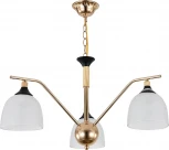 Подвесная люстра Escada Actinidia 2123/3P 3x40Вт E27, металл/стекло, черный/дерево, белый матовый плафон (220V, на цепи)