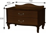 Тумбочка Джульетта широкая 2 ящика орех Л от фабрики Mebelik