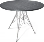 Стол Sheffilton SHT-TU2-1/ТТ 90 МДФ хром лак/каменный уголь