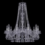 Подвесная люстра Bohemia 1409 1409/10/240/Ni (220V, хрусталь, на цепи, подсвечник, свеча)