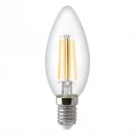Лампочка светодиодная филаментная прозрачная свеча E14 5W Thomson Candle TH-B2066