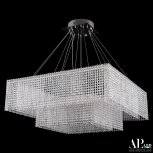 Подвесная люстра светодиодная APL LED Sicilia SH04.86.2D.A.Ni.4000 (220V, хрусталь, на тросе)