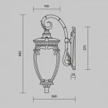 Настенный фонарь уличный Maytoni Fleur O414WL-01GB (220V, IP44)