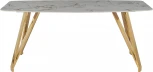 Стол обеденный Соар-2 F-1690,180х90х76 см, серо-золотая керамика/золото IST-CASA