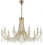 Подвесная люстра Odeon Light Capel 5063/10 золото/прозрачный/металл/хрусталь E14 10х40W (220V, подвески, на цепи, подсвечник, свеча)