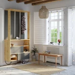 Обувница с вешалкой для одежды NORFOLK HALL STAND LEVE (ЛДСП,Металл/Черный,Дуб) арт.LEV00776