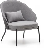 Кресло Eamy светло-серое из шпона ясеня с черной отделкой La Forma (ex Julia Grup) арт.150957