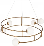 Подвесная люстра Maytoni Balance MOD317PL-06G (220V, на тросе, шарики, кольцо)