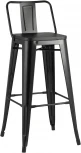 Стул барный Stool Group TOLIX WOOD со спинкой черный глянцевый УТ000000676