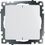 Выключатель двухклавишный (белый) Stekker Катрин 39300