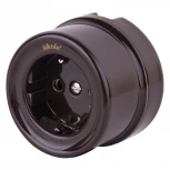 Розетка с заземлением (коричневый) Ретро Werkel W5671014 (a051054)