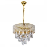 Подвесная люстра с хрустальными подвесками на цепи 140009/5P E14*40W Gold Escada Erawan ES0000013 (220V)