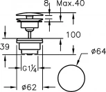 Донный клапан для раковины VitrA A45148