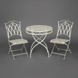 Комплект (стол + 2 стула) Secret de Maison PALLADIO (mod. PL08-8668/8669) белый антик (antique white) (металл)