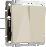 Выключатель двухклавишный (айвори акрил) Werkel W1120043 (a064056)
