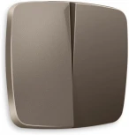 Лицевая панель Ambrella Volt OMEGA (Темная бронза матовый) для 2-клавишных выключателей QUANT OP6330