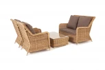 Лаунж-зона из искусственного ротанга, цвет соломенный 4SIS Гляссе Сингл GS2C2T-4-SET