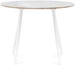 Стеклянный стол Notta Абилин 100(140)х76 ультра белое стекло / дуб вотан / белый матовый 516545