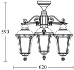 Потолочный светильник уличный Oasis Light MUNICH 2S 79750SA/3 Bl (220V, фонарь, IP44)