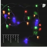 Гирлянда Бахрома 3,1 х 0,5 м Разноцветная 220В, 120 LED, Провод Черный Каучук, IP65