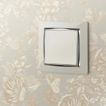 Рамка на 1 пост (слоновая кость/хром) W0011903 (a051661)