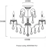 Потолочная люстра на штанге Crystal Lux MONTANA PL9 (220V, подвески, подсвечник, свеча)