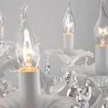 Подвесная люстра Eurosvet Veletta 10108/8 белый/прозрачный хрусталь Strotskis (220V, хрусталь Strotskis, на цепи, свеча)