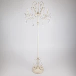 Торшер Eurosvet 12205 12205/3F белый (хрусталь Strotskis, подвески, выключатель, подсвечник, свеча, под старину)