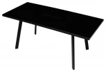 Стол ФИН 140 Черный, стекло/ Черный каркас