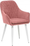 Стул с подлокотниками Слим, каркас Белый, велюр Персиковый 2500000185915 Leset