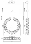 Подвесной светильник светодиодный Amulet MOD555PL-L23CH5K (220V, на тросе, шарики, кольцо)
