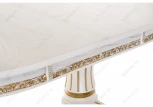 Деревянный стол Woodville Герцог молочный с золотой патиной 406086