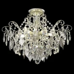 Потолочная люстра на штанге Crystal Lux ESMIRALDA PL6 SILVER (220V, подвески, листья)