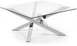 Журнальный стол La Forma (ex Julia Grup) Kamido (Серебряный,Хром,Прозрачный/ Металл,Сталь,Стекло)