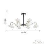Потолочная люстра на штанге Arte Milano 273908/12 BK/GD (LED, 220V, шарики)