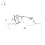 Профиль с экраном ALM-ARC-SINGLE-2000 ANOD+FROST (Алюминий) 029850 Arlight