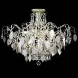 Потолочная люстра на штанге Crystal Lux ESMIRALDA PL9 SILVER (220V, подвески, листья)