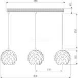 Подвесной светильник артишок 304/3 Bogate's Cedro серебро / хром (220V, на проводе)