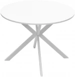 Стол ВЕГА D100 Белый, стекло/ белый каркас М-City