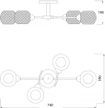 Люстра потолочная на штанге Sally 1173/4P E27*40W Gold