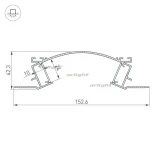 Профиль с экраном ALM-ARC-DOUBLE-2000 ANOD+FROST (Алюминий) 029852 Arlight